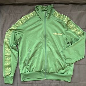 Green Adidas Track Jacket kids size L